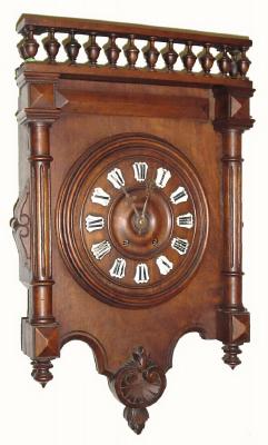 C.1880, French, 8-day walnut cartel clock, time and strike. — Antique Clocks Price Guide