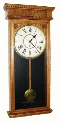 C.1910, William L. Gilbert Clock Co., "Defender", 8-day wall timepiece, nice but incomplete. — Antique Clocks Price Guide