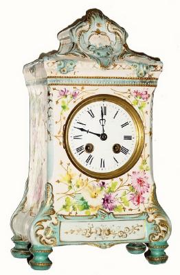 Mixed lot: C.1890, Japy Bell Strike movement, now in a French porcelain case of the same period. — Antique Clocks Price Guide