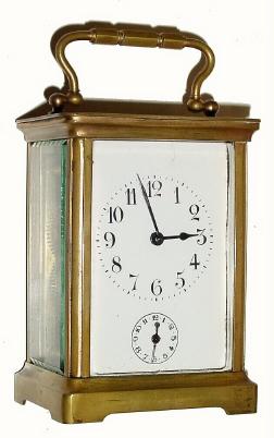 C.1910, French Brass Cased Carriage Alarm clock in generally fair to good original condition, — Antique Clocks Price Guide