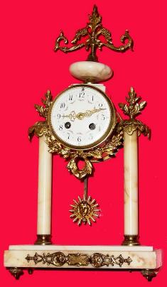 C.1900, French, Marti, Paris, Marble Portico clock in very good original condition. — Antique Clocks Price Guide