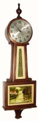 C.1923, New Haven Clock Co., "Waring", 8-day banjo timepiece, restored. — Antique Clocks Price Guide