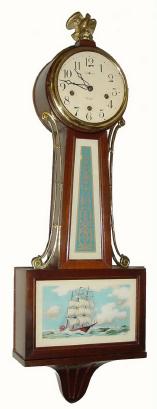 C.1932, New Haven Clock Co., "Whitney", 8-day time/strike Westminster chime banjo clock, in generally good original condition. — Antique Clocks Price Guide