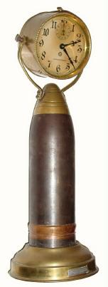C.1915 (dated) THE SHRAPNEL CLOCK, an early 20th century cannon projectile, — Antique Clocks Price Guide