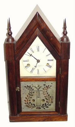 C.1845, J. C. Brown, Forestville, Conn., 30-hour time and strike mini steeple in very good condition. — Antique Clocks Price Guide