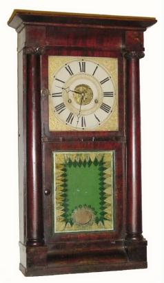 C.1840, S. B. Terry, Plymouth, Conn., 8-day time/strike weight shelf clock. — Antique Clocks Price Guide