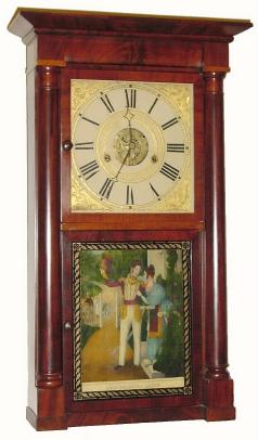 C.1840, S. B. Terry, Plymouth, Conn., 8-day time/strike weight shelf clock. — Antique Clocks Price Guide