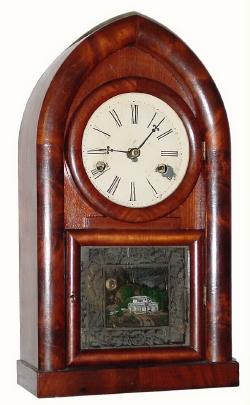 C.1845, J. C. Brown, Forestville, Conn., 30-hour time and strike mini beehive shelf clock, — Antique Clocks Price Guide
