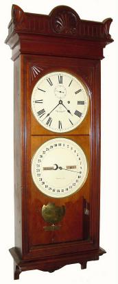 C.1892, Seth Thomas Clock Co., "Office Calendar No. 12", 8-day weight, double dial perpetual calendar — Antique Clocks Price Guide