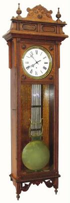 C.1900, Waterbury, "Regulator No. 60" in excellent original condition (with minor restoration to bottom trim). — Antique Clocks Price Guide