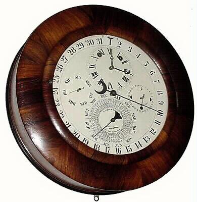 C.1874, Welch, Spring and Co., "D.J. Gale, 12" Rosewood" gallery timepiece with astronomical calendar, restored. — Antique Clocks Price Guide