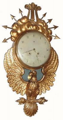C.1820, Swedish, Andre's Carlson, Stockholm, gilt wood cartel clock in very good original condition. — Antique Clocks Price Guide