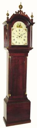 C.1820, Massachusetts Tall Clock, cherry case, with original painted dial movement. — Antique Clocks Price Guide