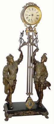 C.1880, Ansonia "Fisher and Falconer" swing clock. — Antique Clocks Price Guide