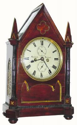 C.1840, English, Gowlands, Liverpool, 2-Fusee Bracket clock in a Gothic rosewood case. — Antique Clocks Price Guide
