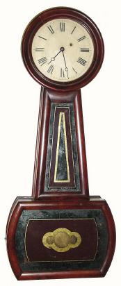 C.1860, E. Howard and Co., Boston, "Banjo No. 3", complete, as-found, with original tablets. — Antique Clocks Price Guide
