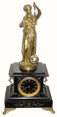 C.1890, French, Mystery Clock, Traditional gilt spelter statue — Antique Clocks Price Guide