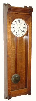 C.1909, Waltham Clock Co., "No. 16" Regulator, 8-day weight wall timepiece. — Antique Clocks Price Guide