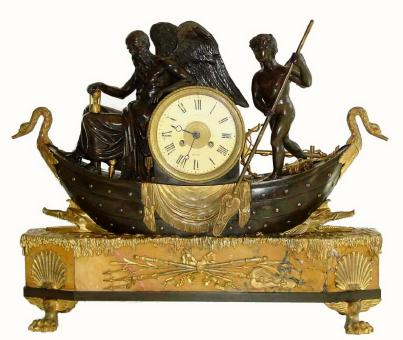 C.1860, French, Bronze and Marble Figural clock of Love and Time. — Antique Clocks Price Guide