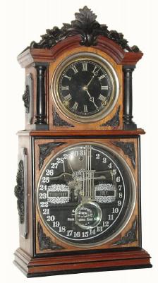 C.1875, Ithaca Calendar Clock Co., "No. 30hm Parlor", 8-day time/strike calendar shelf clock, in very good condition, — Antique Clocks Price Guide