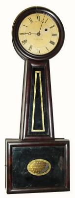 C.1850, Howard and Davis, Boston, "Banjo No. 5, Square Bottom", 8-day wall timepiece. — Antique Clocks Price Guide