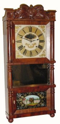 C.1830, C. and L. C. Ives, Bristol, Conn., a mahogany triple deck shelf clock in excellent restored condition. — Antique Clocks Price Guide