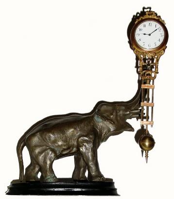 C.1910, German, Junghans, ELEPHANT swing clock in good original condition. — Antique Clocks Price Guide