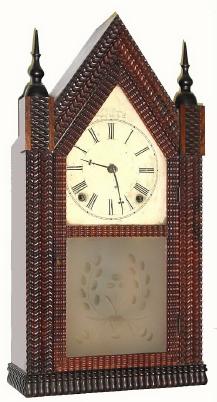 C.1845, J. C. Brown, Forestville, Conn., 8-day time and strike full ripple steeple clock. — Antique Clocks Price Guide
