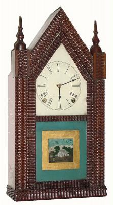 C.1845, J. C. Brown, Forestville, Conn., 8-day time and strike, full ripple steeple clock. — Antique Clocks Price Guide