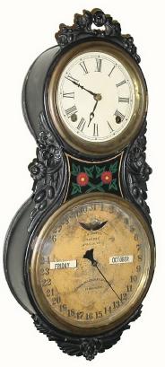 C.1875, Ithaca Calendar Clock Co., "Large Iron Case", 30-day calendar timepiece. — Antique Clocks Price Guide
