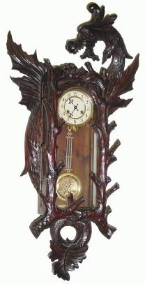 C.1900, German, Carved Wall Regulator, in good original condition. — Antique Clocks Price Guide