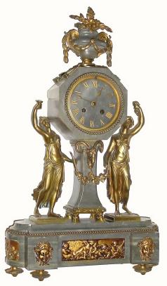 C.1900, French, marble and bronze figural clock — Antique Clocks Price Guide