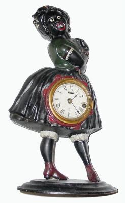 C.1860, American Clock Co., TOPSEY, iron cased blinking eye clock, with restoration, — Antique Clocks Price Guide