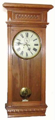 C.1915, Waterbury Clock Co, Regulator No. 54, in oak, as-found, incomplete case. — Antique Clocks Price Guide