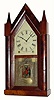 C.1850, Brewster and Ingrahams, 8-Day mahogany steeple with typical ribbed plate movement,