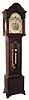 C.1910, English, Mahogany Tall Case clock, time and strike, with brass dial and rolling moon.