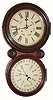 C.1886, E. Ingraham and Co., "Ionic Calendar", 8-day time and strike, double dial calendar wall clock in very good restored condition.