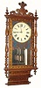 C.1870, Anglo-American, 8-day time and strike wall clock, with double rolling pin bottom.