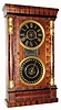 C.1885, New Haven Clock Co., "Column Calendar Clock", 8-day, double dial calendar clock,