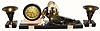 C.1925, French, Art Deco Clock with garnitures, 3-pieces, in very good original condition.
