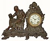 C.1901, Ansonia Clock Co., "Racine", 8-day time/strike figural clock in very good original condition.