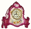 C.1901, Ansonia Clock Co., "La Vera", 8-day time/strike porcelain mantel clock.