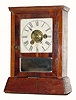 C.1880, Seth Thomas Clock Co., 30-hour time/alarm cottage timepiece, early cornice top case.