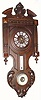 C.1890, French, walnut cartel clock and barometer, 8-day time/strike.