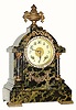 C.1900, New Haven Clock Co., "Charlton", 8-day time/strike enameled iron case mantel clock.