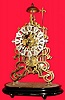 C.1900, English Skeleton Clock with passing hour strike, less dome.