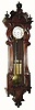 C.1860, Austrian, 3-Wt Grand Sonnerie wall clock, large serpentine, in fair to good restored condition.