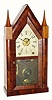 C.1848, Chauncey Jerome, New Haven, Conn., 8-day time/strike/alarm steeple clock in good restored condition.