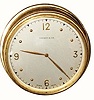 C.1960, Swiss for Tiffany and Co, 8-Day Desk clock, a round ribbed cylinder, on an angle cut base,