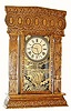 C.1907, E. Ingraham and Co. 8-day time/strike pressed oak gingerbread clock, refinished.